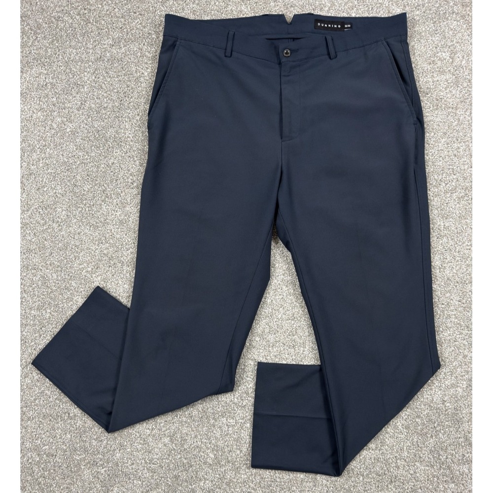 Dunning Everbest Mens Golf Pants 36x30 Navy Blue Stretch Performance